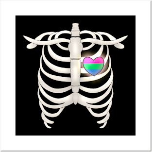 Ribcage With Polysexual Heart Posters and Art